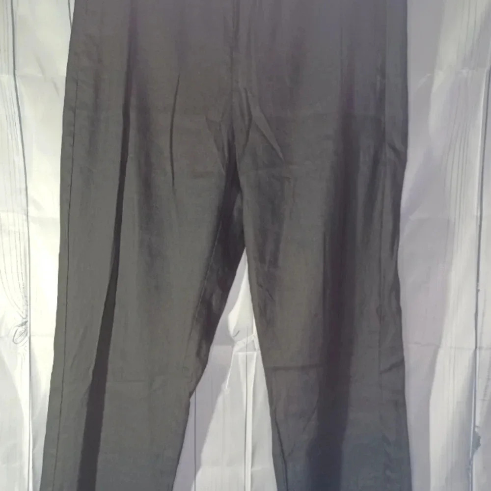 J.Jill black pull on linen blend office wear minimalist pants - Picture 3 of 10